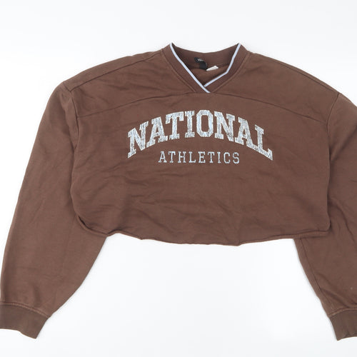 H&M Womens Brown Cotton Pullover Sweatshirt Size S Pullover
