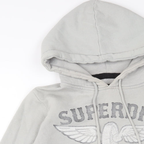 Superdry Womens Grey Cotton Pullover Hoodie Size S Pullover