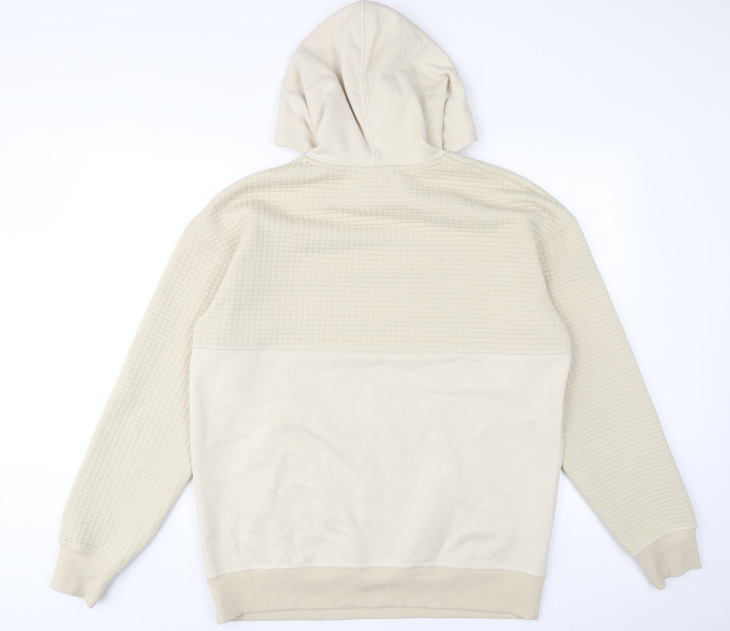JACK & JONES Mens Beige Cotton Pullover Hoodie Size M