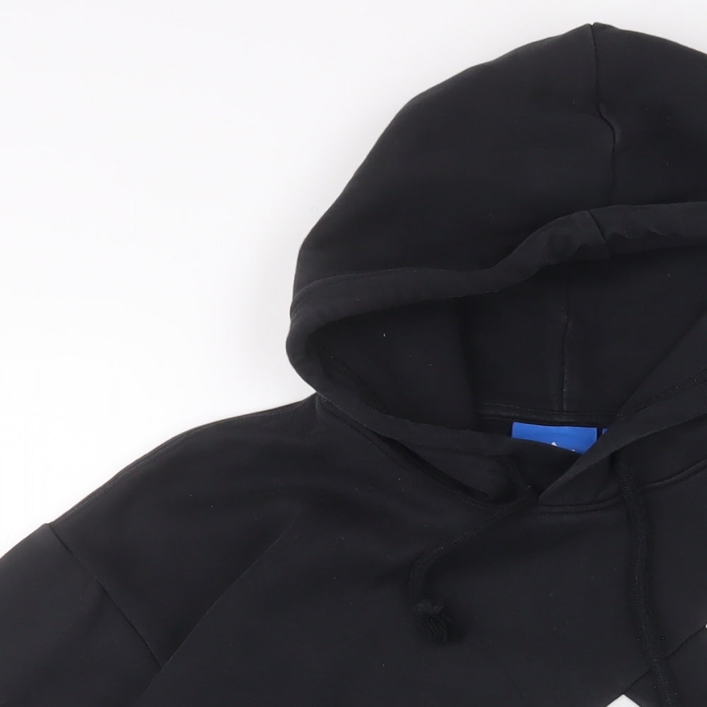 adidas Mens Black Geometric Cotton Pullover Hoodie Size L