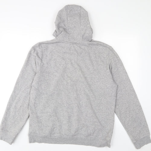 Brave Soul Mens Grey Cotton Pullover Hoodie Size L