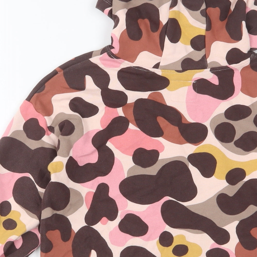 NEXT Girls Multicoloured Geometric Cotton Jumper Dress Size 4-5 Years Crew Neck Pullover