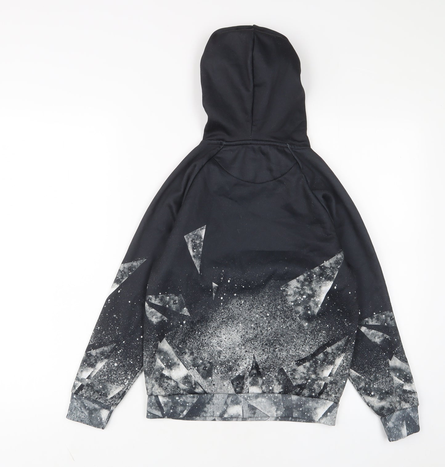 DFND Boys Grey Geometric Polyester Pullover Hoodie Size 11-12 Years Pullover