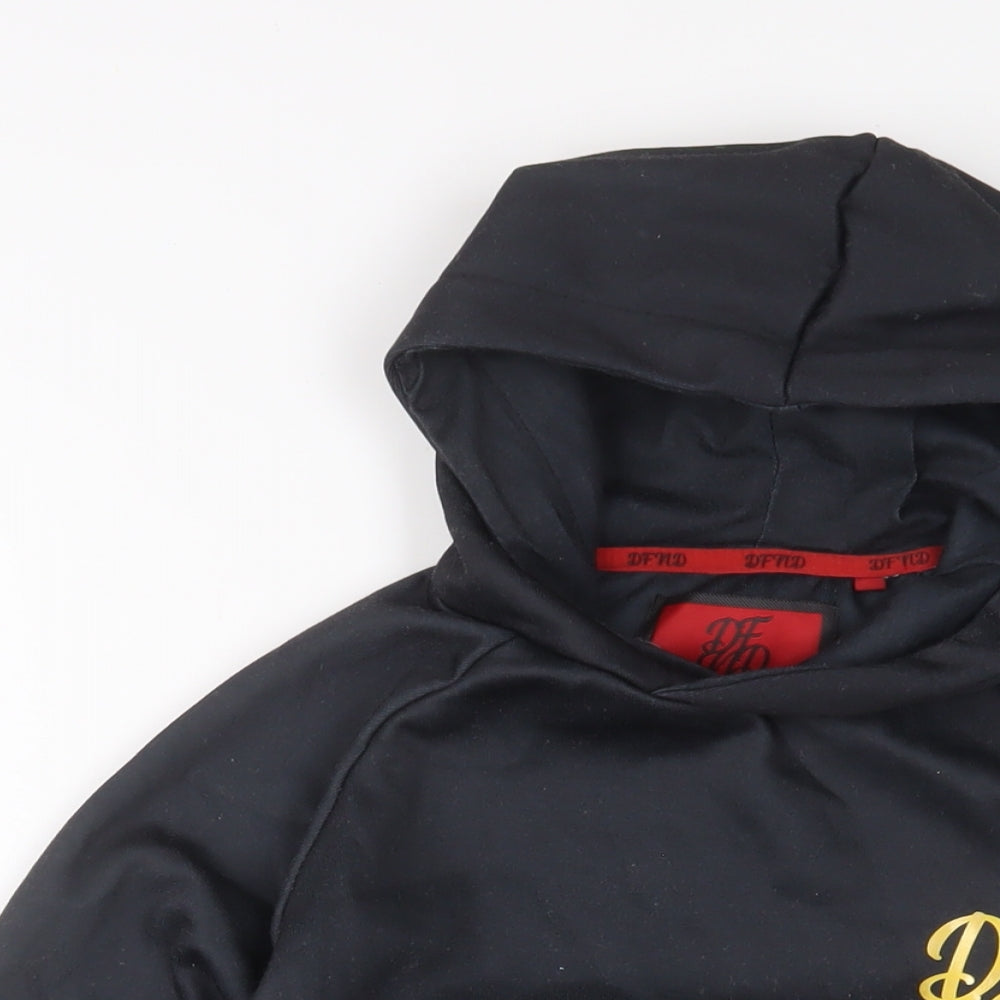 DFND Boys Grey Geometric Polyester Pullover Hoodie Size 11-12 Years Pullover