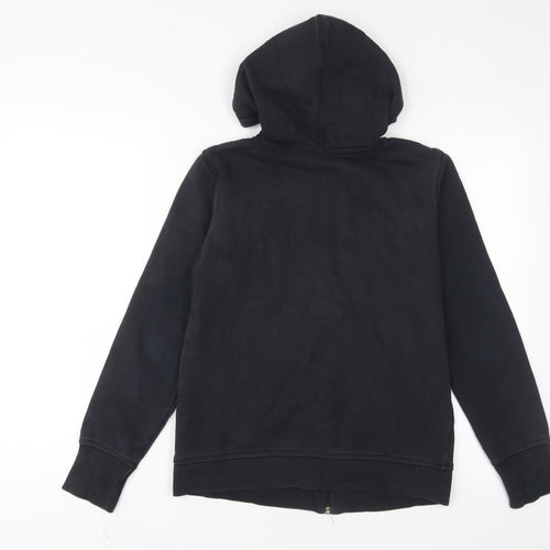 PUMA Womens Black Cotton Full Zip Hoodie Size 12 Zip - Logo, Embroidered