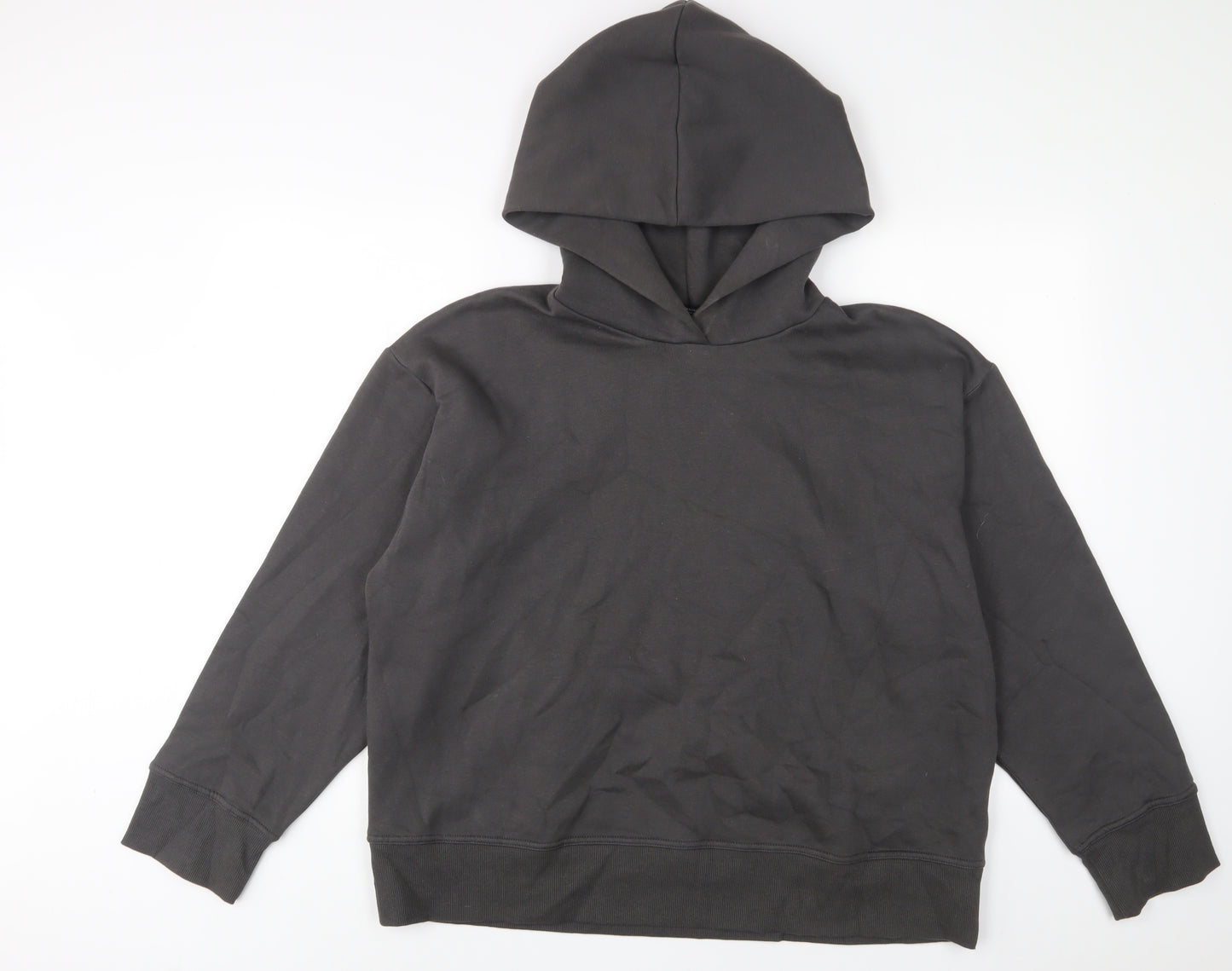 Zara Womens Grey Cotton Pullover Hoodie Size XL Pullover