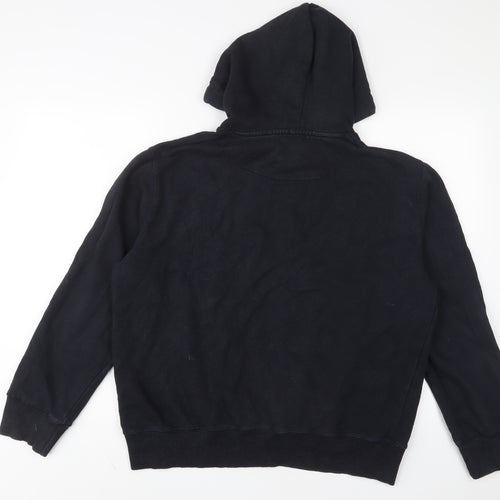 French Connection Mens Blue Cotton Pullover Hoodie Size L - Logo