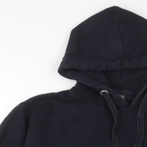 French Connection Mens Blue Cotton Pullover Hoodie Size L - Logo