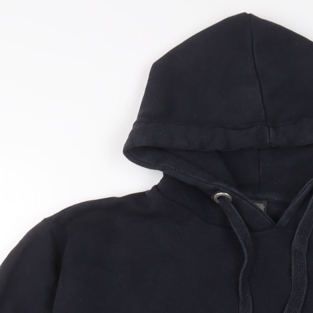 French Connection Mens Blue Cotton Pullover Hoodie Size L - Logo