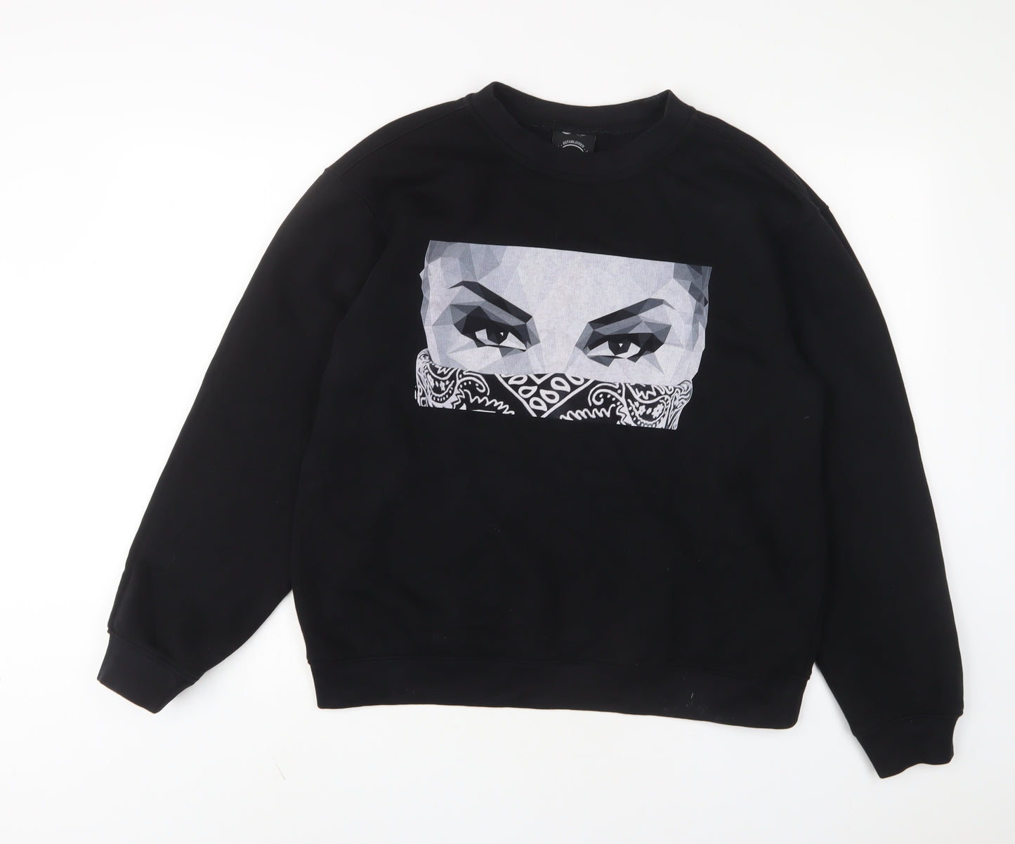 it's Simple Mens Black Cotton Pullover Sweatshirt Size M