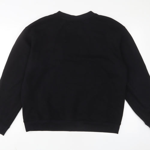 it's Simple Mens Black Cotton Pullover Sweatshirt Size M