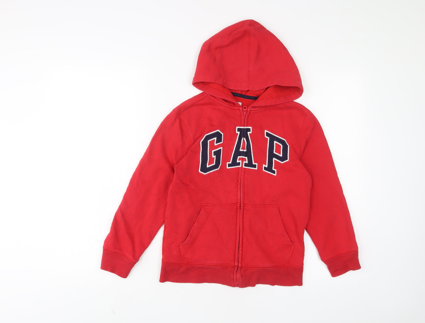 Gap Boys Red Cotton Full Zip Hoodie Size 8-9 Years Zip