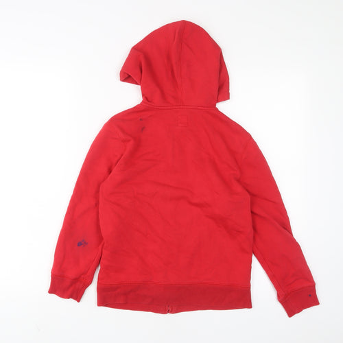 Gap Boys Red Cotton Full Zip Hoodie Size 8-9 Years Zip