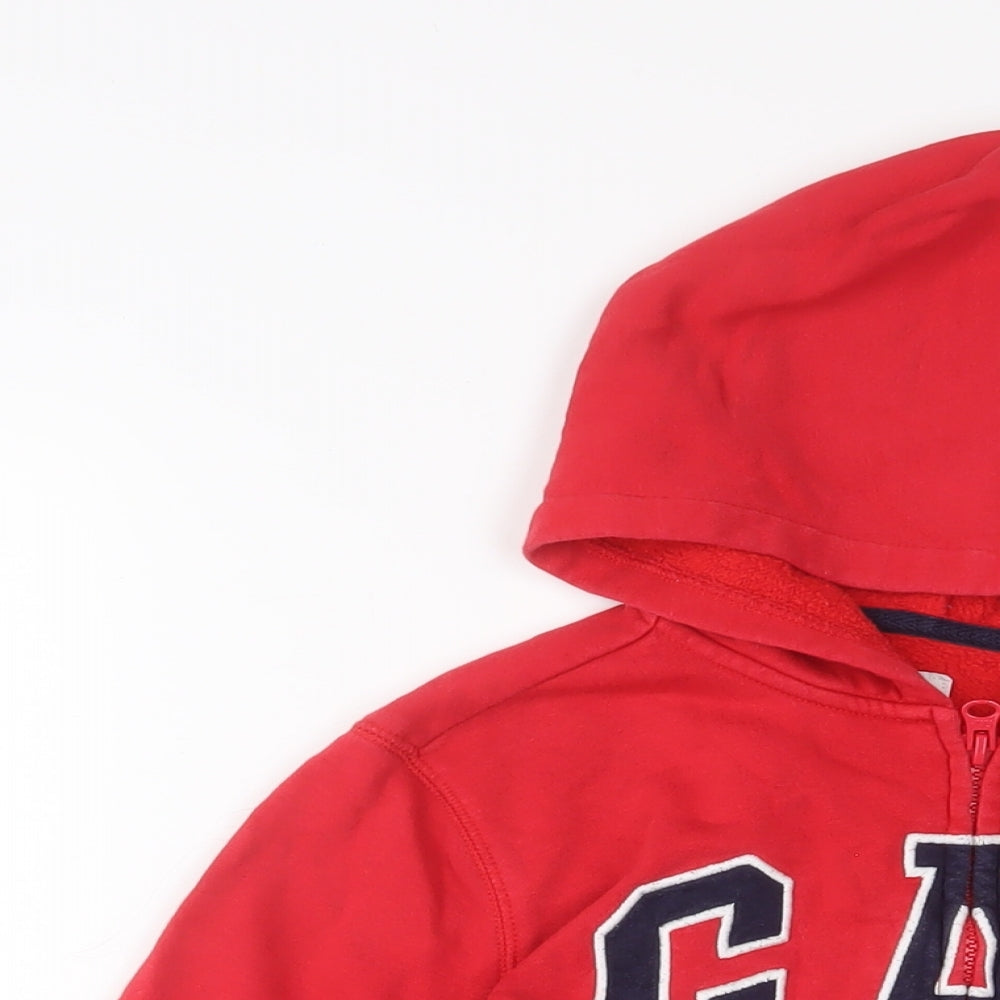 Gap Boys Red Cotton Full Zip Hoodie Size 8-9 Years Zip