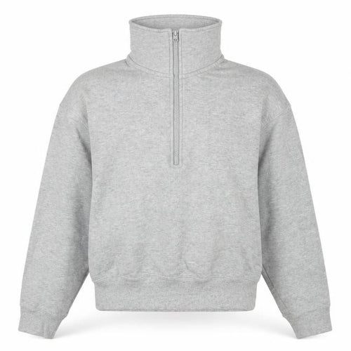 Uniqlo Womens Grey Cotton Pullover Sweatshirt Size M Zip