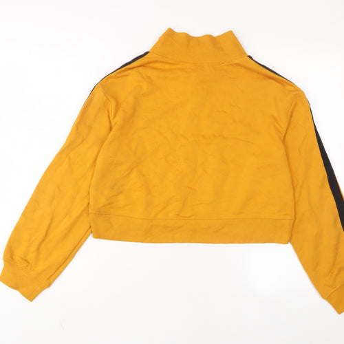 H&M Womens Yellow Cotton Pullover Sweatshirt Size XS Zip