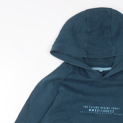 Marks and Spencer Boys Blue Cotton Pullover Hoodie Size 12-13 Years Pullover