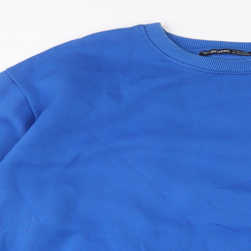 Threadbare Womens Blue Cotton Pullover Sweatshirt Size 14 Pullover