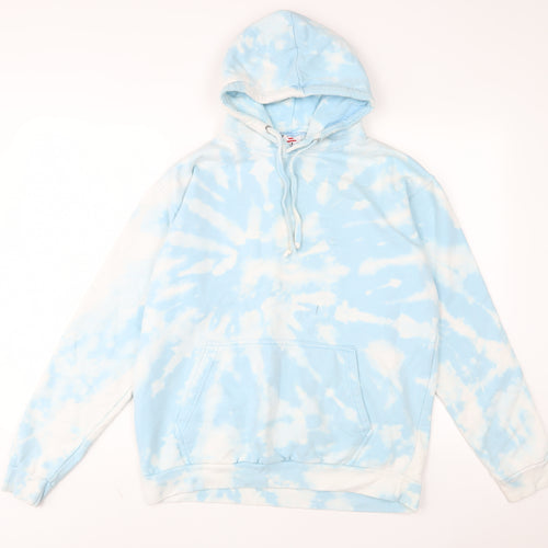 Stars & Stripes Womens Blue Geometric Cotton Pullover Hoodie Size XL Pullover