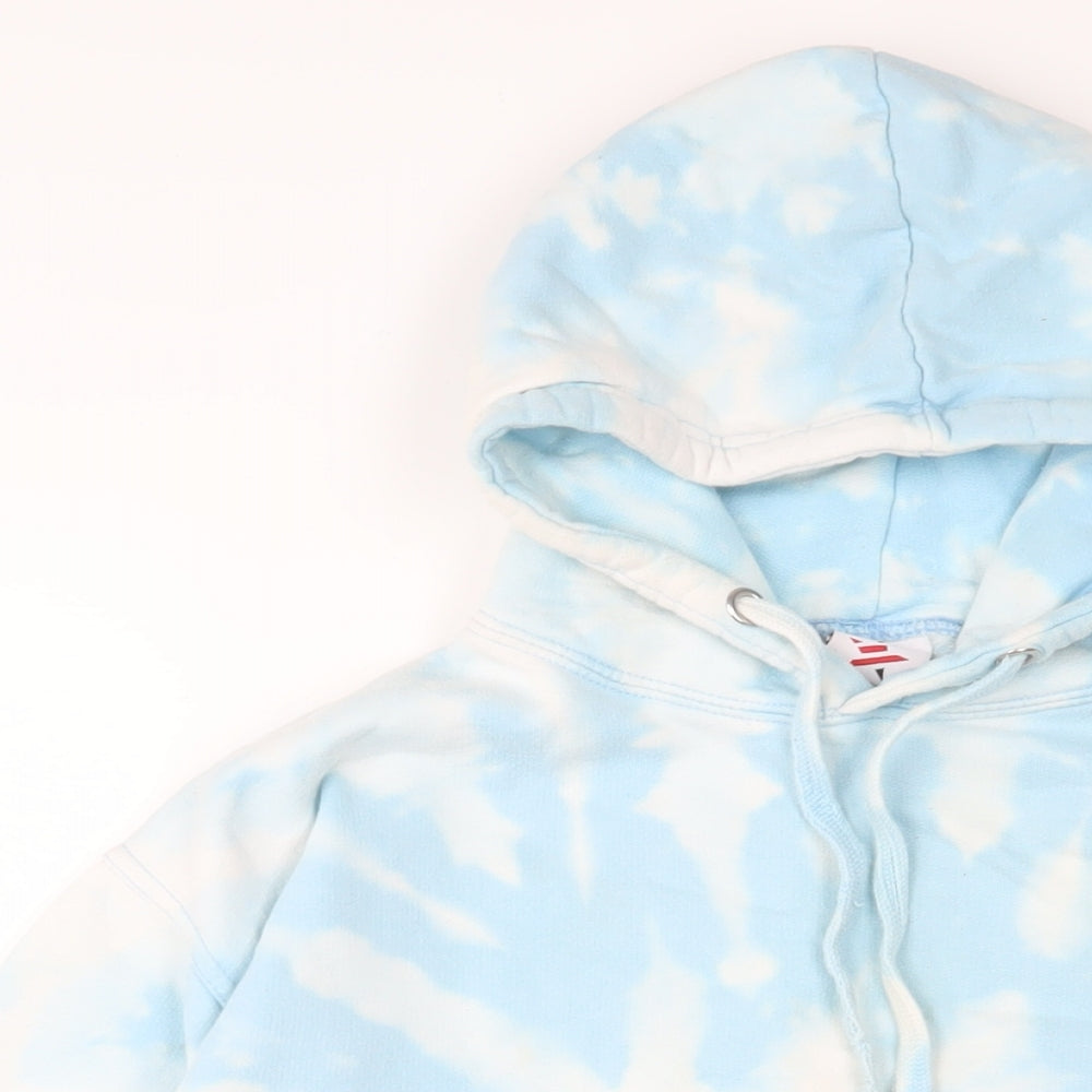 Stars & Stripes Womens Blue Geometric Cotton Pullover Hoodie Size XL Pullover