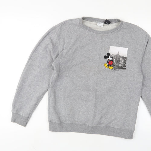 Zara Girls Grey Cotton Pullover Sweatshirt Size 11-12 Years Pullover - Mickey Mouse