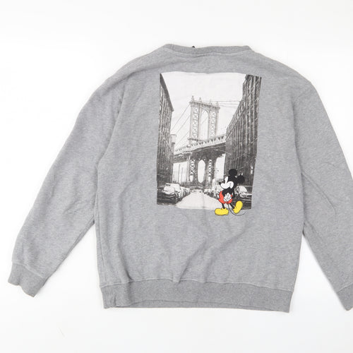 Zara Girls Grey Cotton Pullover Sweatshirt Size 11-12 Years Pullover - Mickey Mouse