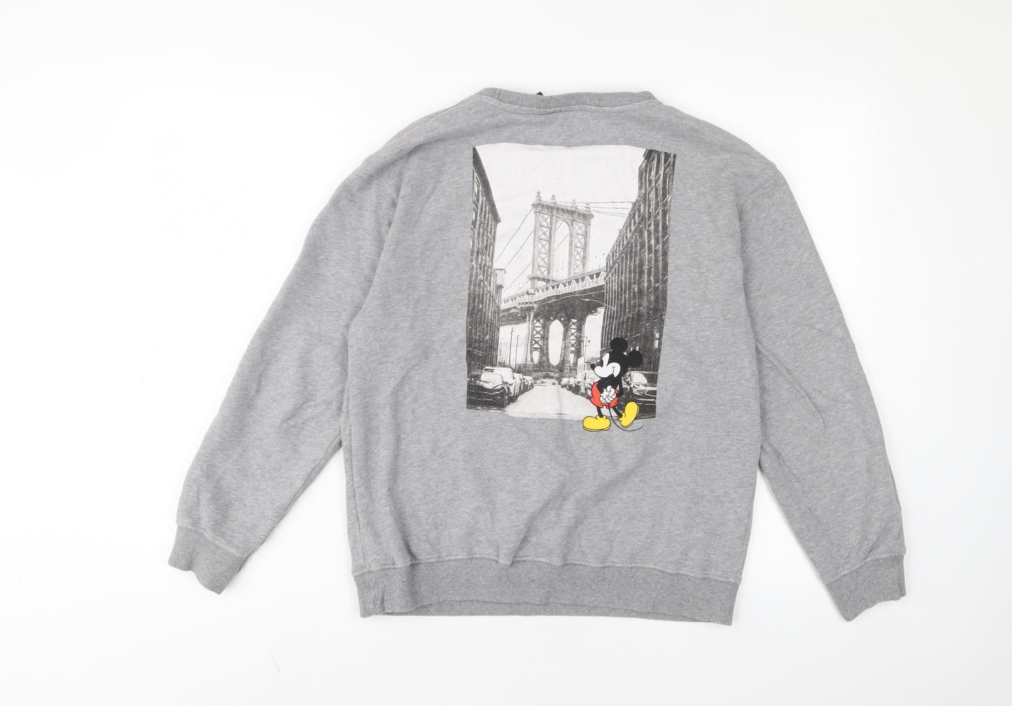Zara Girls Grey Cotton Pullover Sweatshirt Size 11-12 Years Pullover - Mickey Mouse
