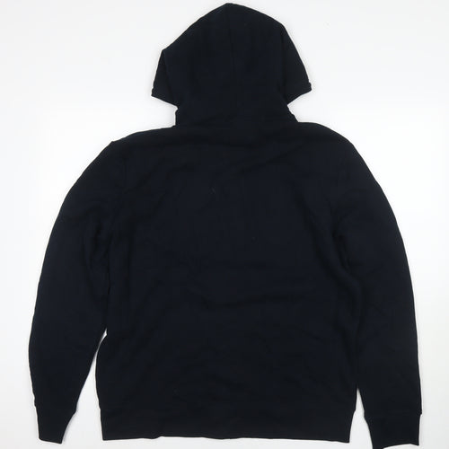 Marks and Spencer Mens Black Cotton Full Zip Hoodie Size L