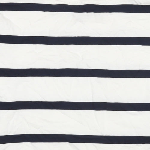Marks and Spencer Womens White Striped Cotton Pullover Sweatshirt Size M Pullover