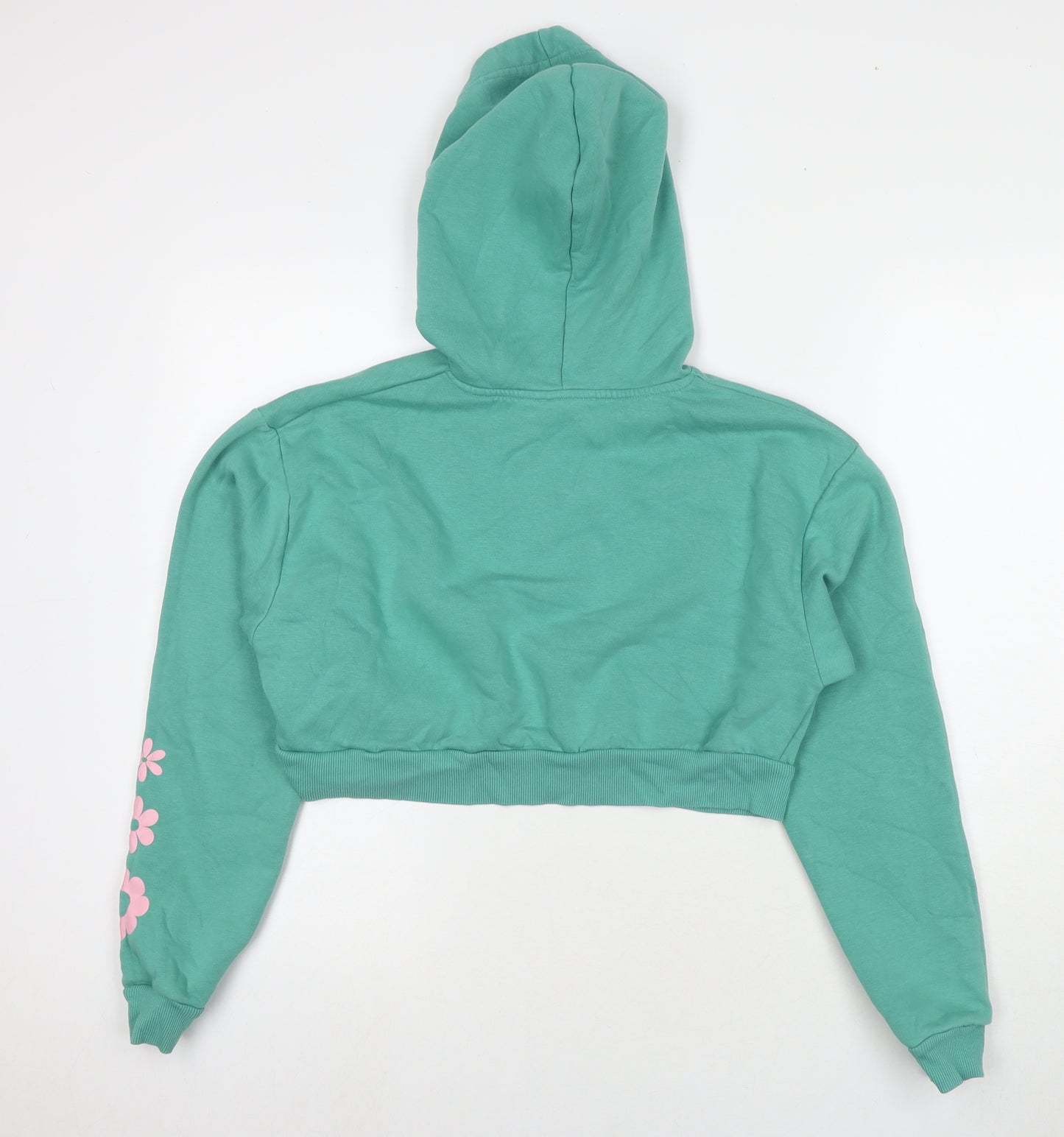 New Look Girls Blue Cotton Pullover Hoodie Size 14-15 Years Pullover - Manifest Keep Growing Flowers