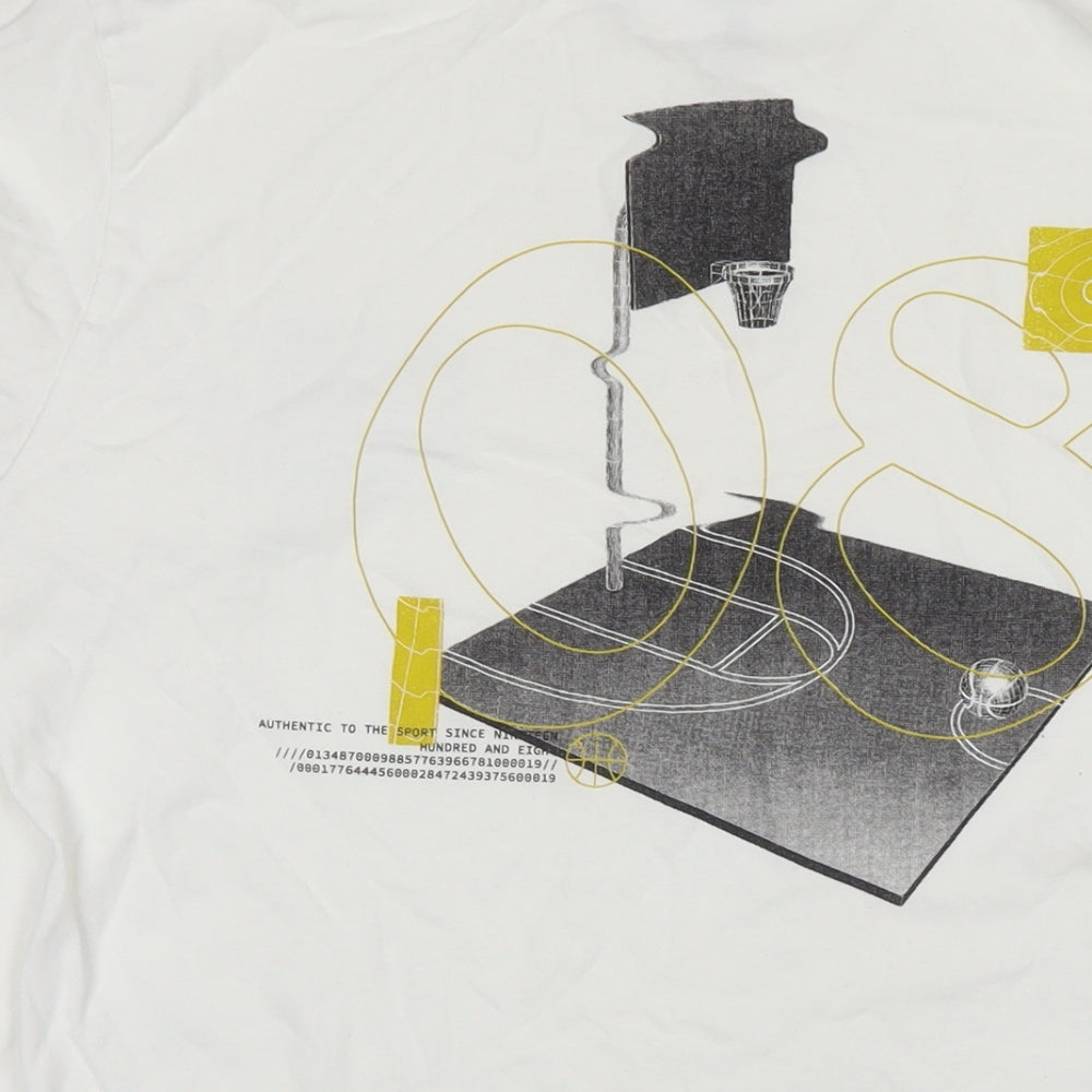 Converse Womens White Cotton Pullover Sweatshirt Size XL Pullover - Basketball Logo