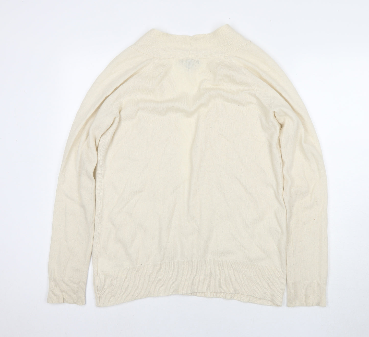 Gap Womens Ivory V-Neck Cashmere Cardigan Jumper Size M