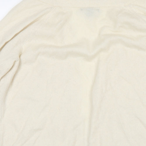 Gap Womens Ivory V-Neck Cashmere Cardigan Jumper Size M