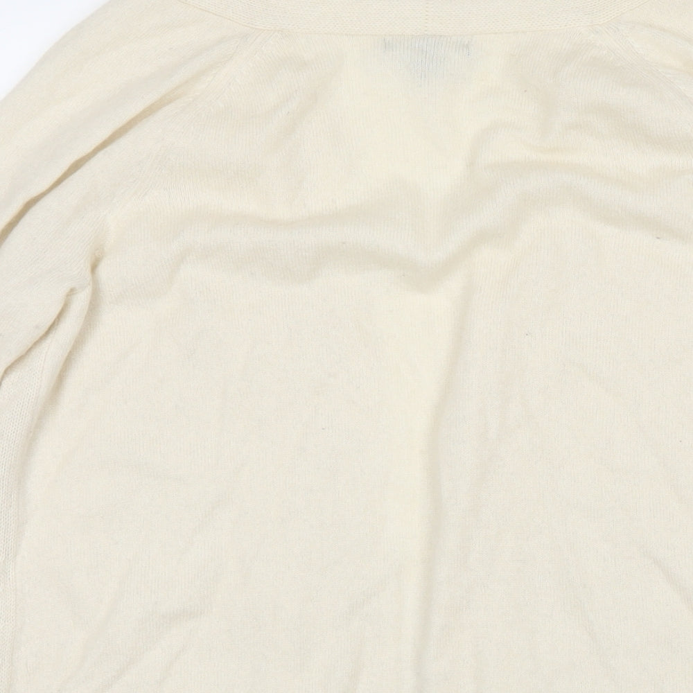 Gap Womens Ivory V-Neck Cashmere Cardigan Jumper Size M
