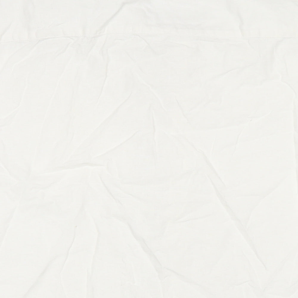 F&F Mens White Linen Button-Up Size 2XL Collared Button