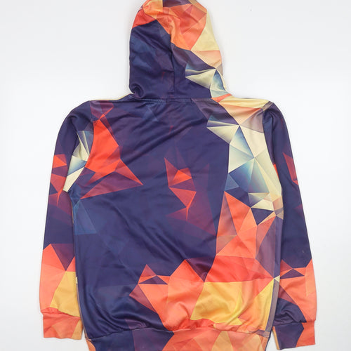 Mr. Bao Long & Mis.Go Mens Multicoloured Geometric Polyester Pullover Hoodie Size L