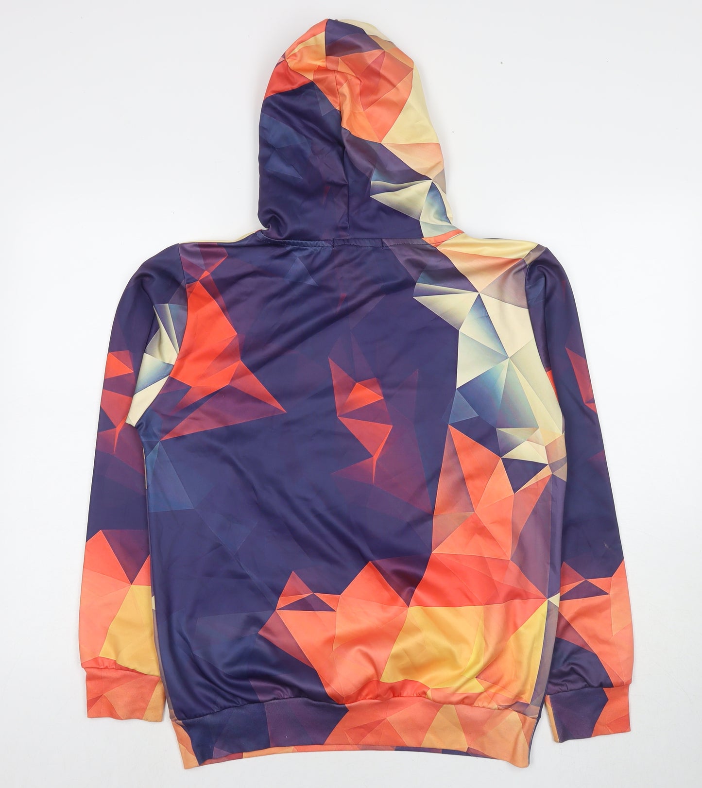 Mr. Bao Long & Mis.Go Mens Multicoloured Geometric Polyester Pullover Hoodie Size L