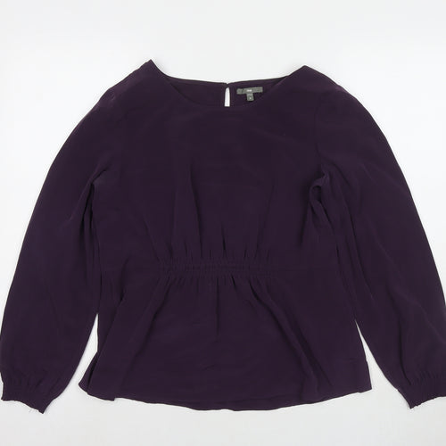 Gap Womens Purple Polyester Basic Blouse Size M Round Neck