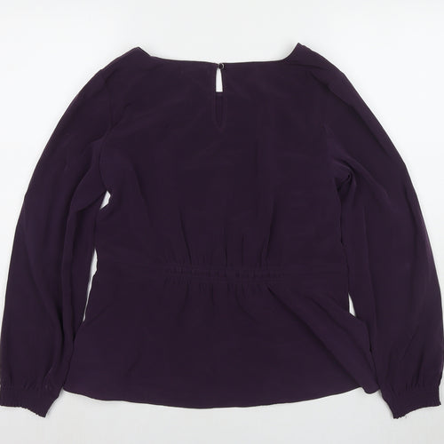 Gap Womens Purple Polyester Basic Blouse Size M Round Neck