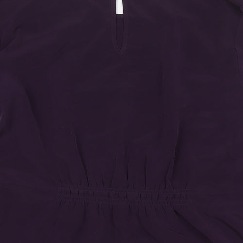 Gap Womens Purple Polyester Basic Blouse Size M Round Neck