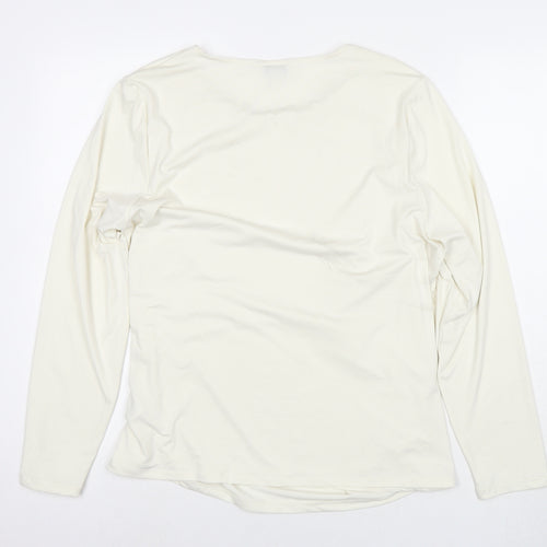 Marks and Spencer Womens Ivory Polyester Basic Blouse Size 20 Round Neck