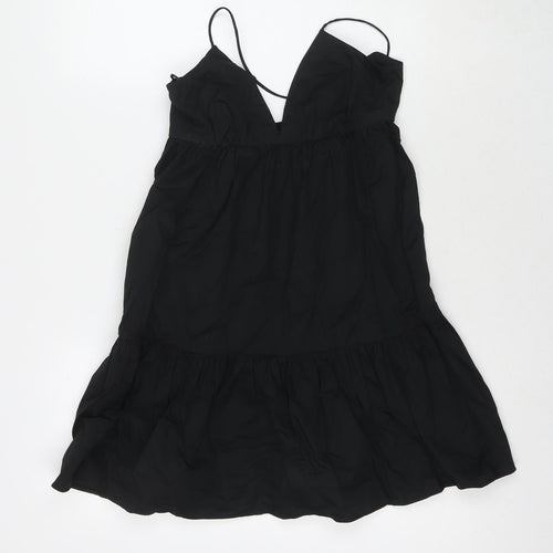 Zara Womens Black Cotton Tank Dress Size XS V-Neck Pullover