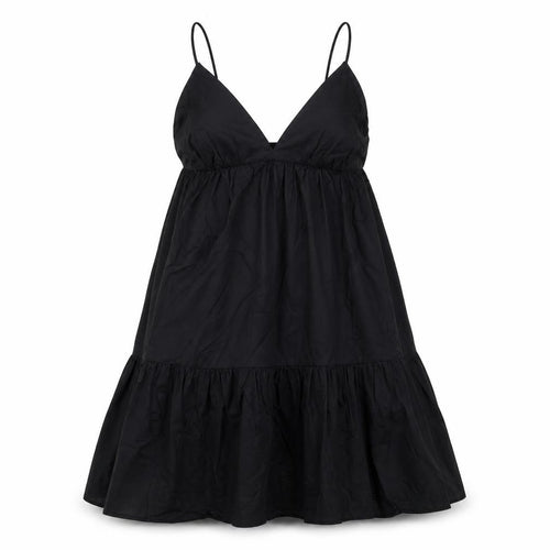 Zara Womens Black Cotton Tank Dress Size XS V-Neck Pullover