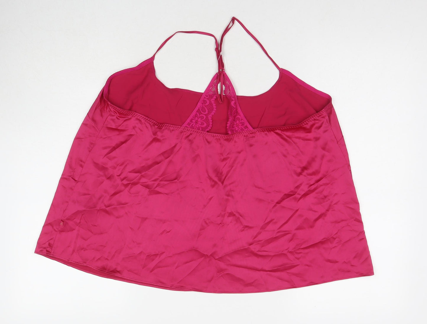 Marks and Spencer Womens Pink Solid Polyester Top Pyjama Top Size L