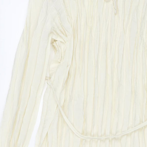 Marks and Spencer Womens Ivory Polyester Maxi Size 14 Round Neck Tie