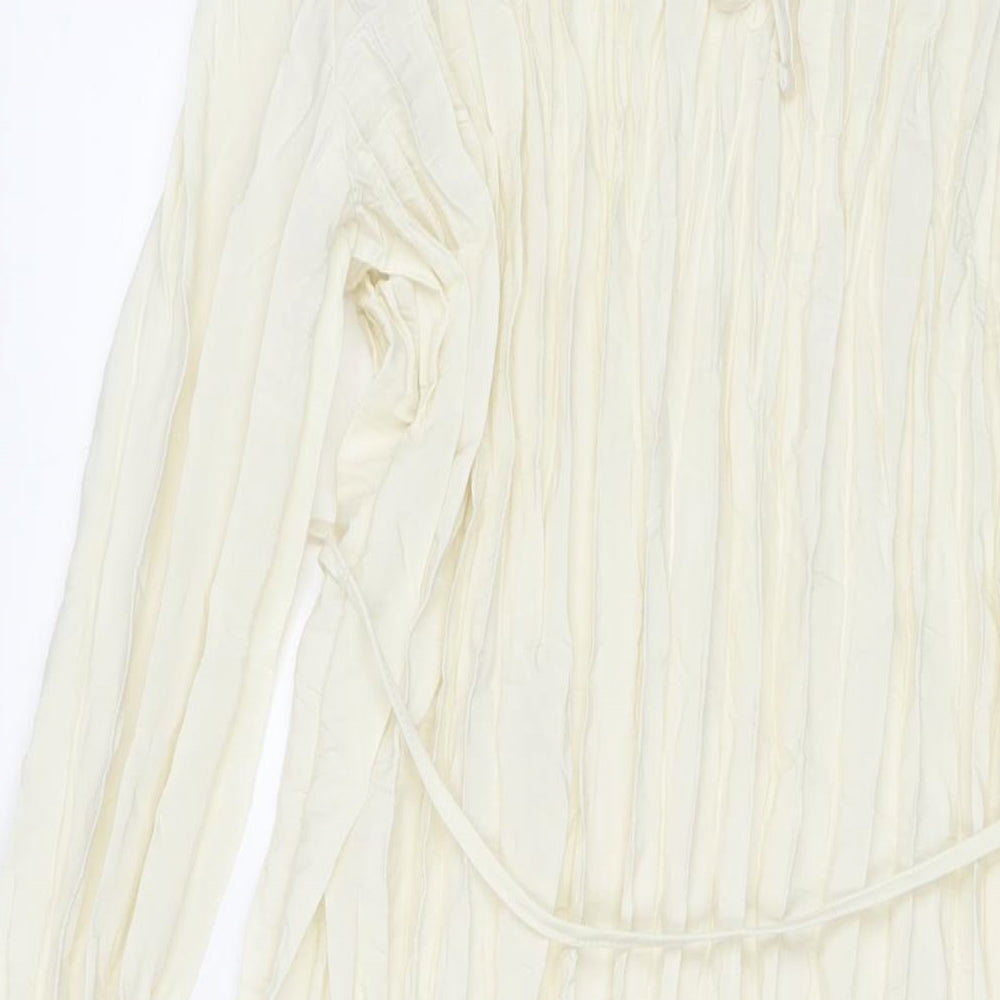 Marks and Spencer Womens Ivory Polyester Maxi Size 14 Round Neck Tie