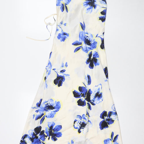Marks and Spencer Womens Ivory Floral Polyester Babydoll Dress Size 8