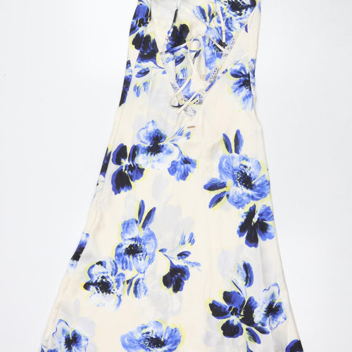 Marks and Spencer Womens Ivory Floral Polyester Babydoll Dress Size 8