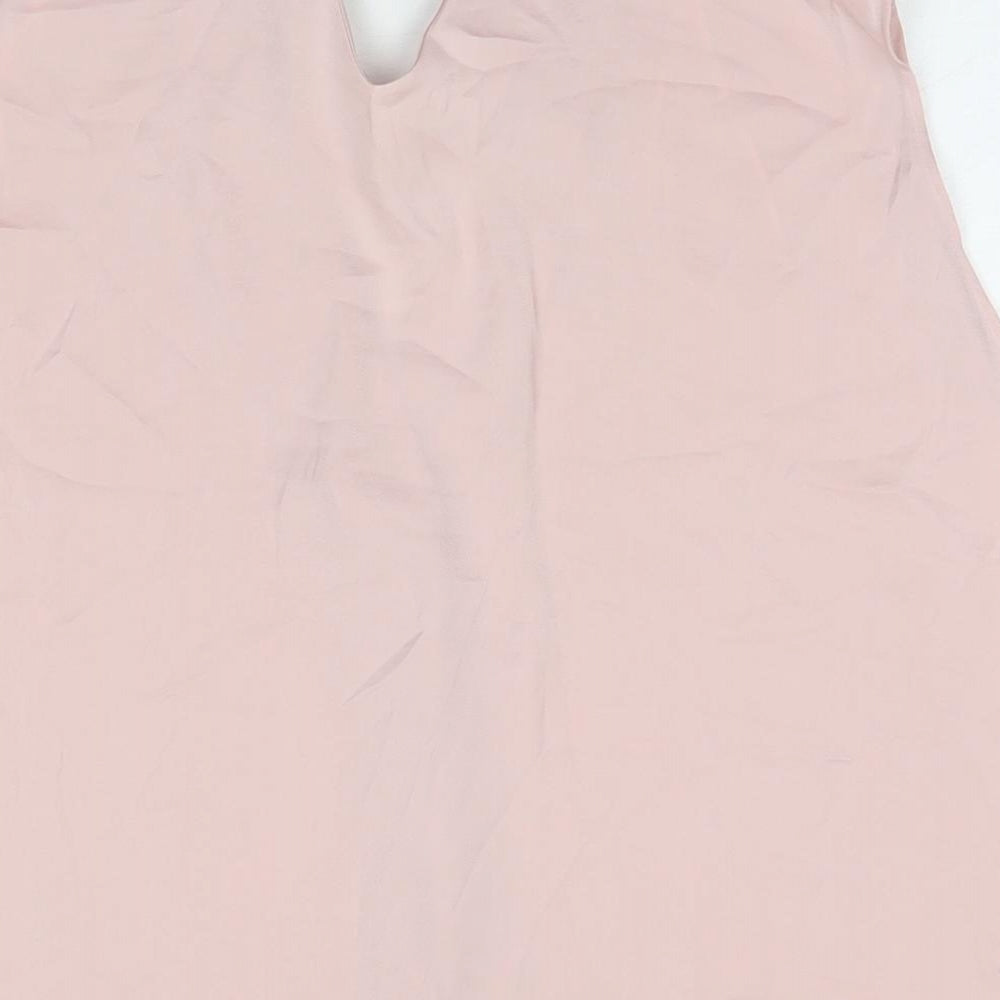 Marks and Spencer Womens Pink Polyester Basic Tank Size 18 V-Neck