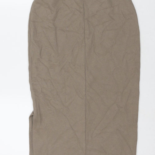 Marks and Spencer Womens Beige Polyester Straight & Pencil Skirt Size 6